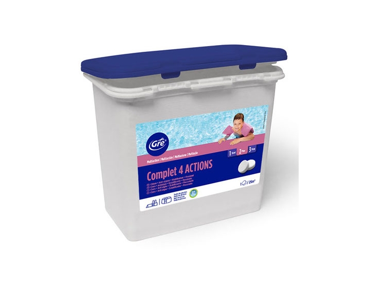 Cloro 4 Acciones Gre Especial Liner Tabletas 250g Envase 1 Kg