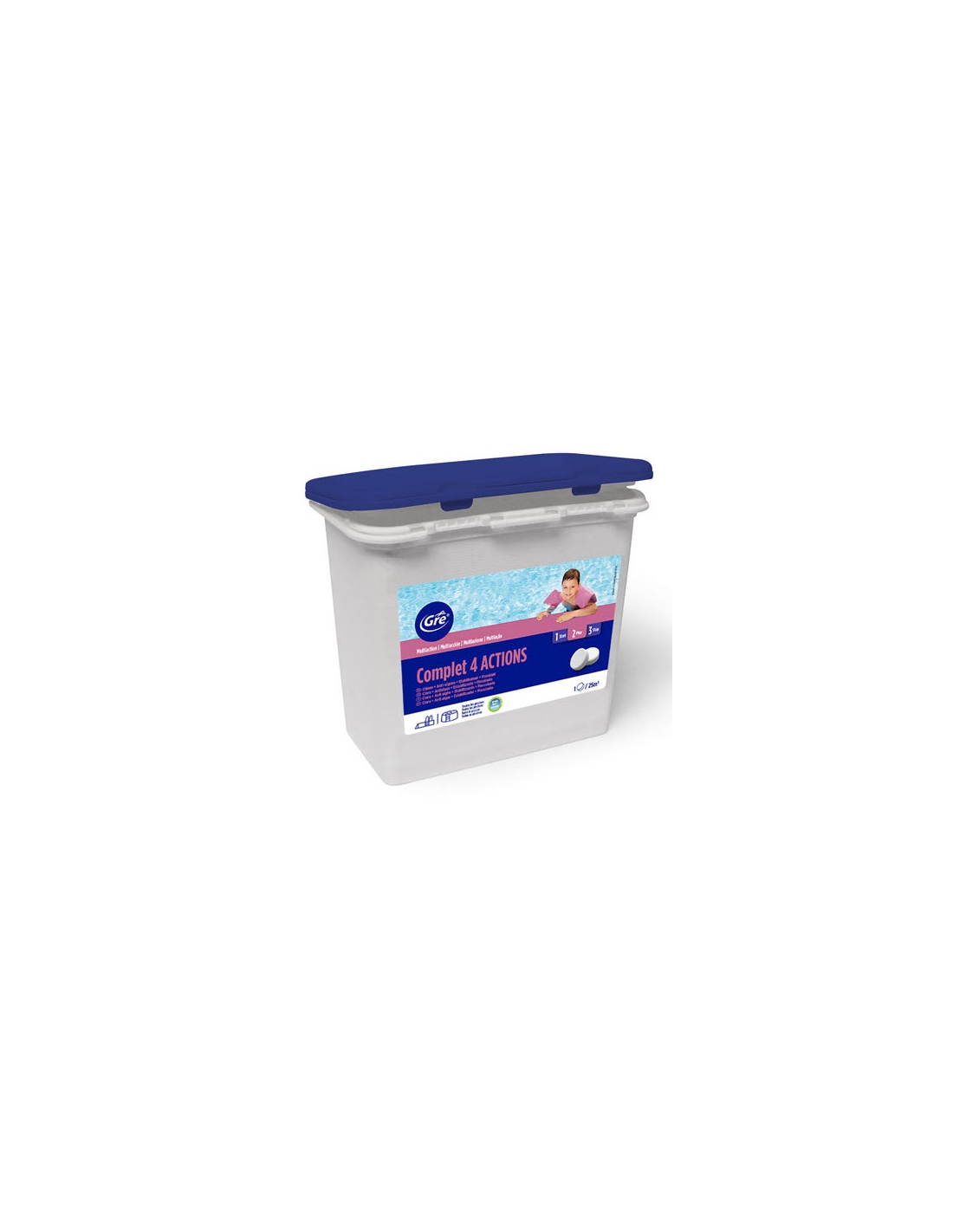 Cloro 4 Acciones Gre Especial Liner Tabletas 250g Envase 1 Kg