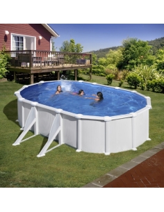 Abnehmbares Schwimmbad Gre Atlantis Oval Stahlblech Weiß