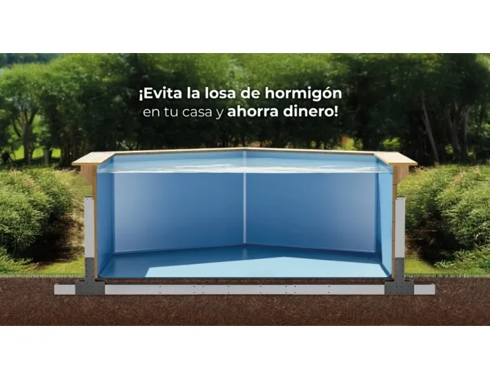 Piscina de madera Gre Sunbay Bambu 2 Ovalada...