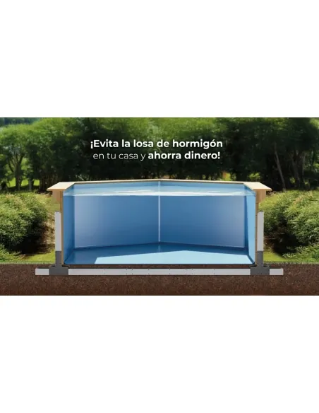 Piscina de madera Gre Sunbay Bambu 2 Ovalada 535x335x136