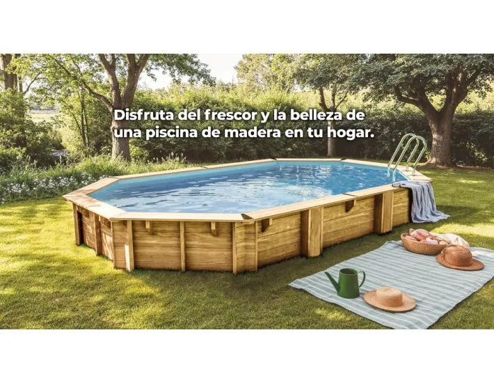 Piscina de madera Gre Sunbay Bambu 2 Ovalada...