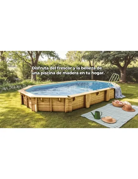 Piscina de madera Gre Sunbay Bambu 2 Ovalada 535x335x136