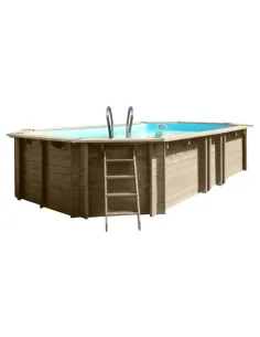 Wooden swimming pool Gre Sunbay Vermela Oval 672x472x146