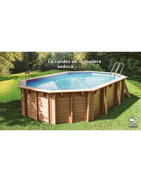 Wooden swimming pool Gre Sunbay Vermela Oval 672x472x146