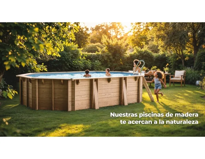 Wooden swimming pool Gre Sunbay Vermela Oval...