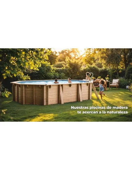 Wooden swimming pool Gre Sunbay Vermela Oval 672x472x146