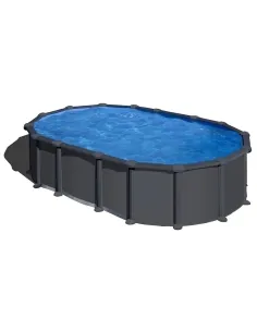 Gre Anthracite oval pool without posts height 132 cm