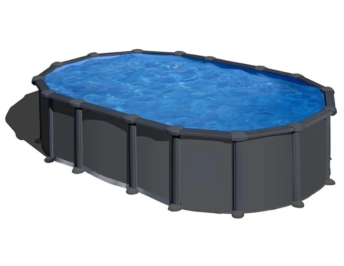 Piscina ovale Gre color antracite senza pali,...