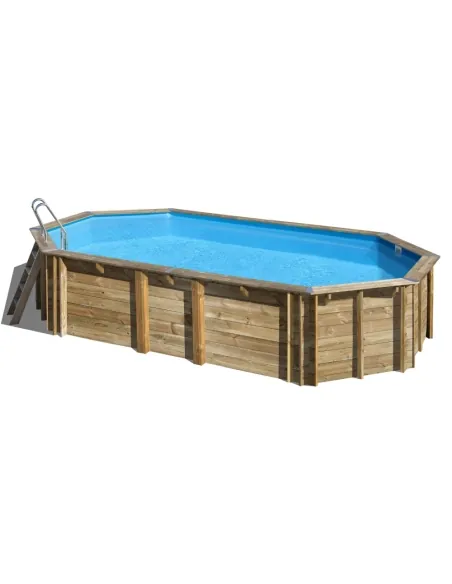 Wooden swimming pool Gre Sunbay Orange Oval 755x456x146