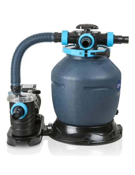 Piscina ovale Gre color antracite senza pali, altezza 132 cm