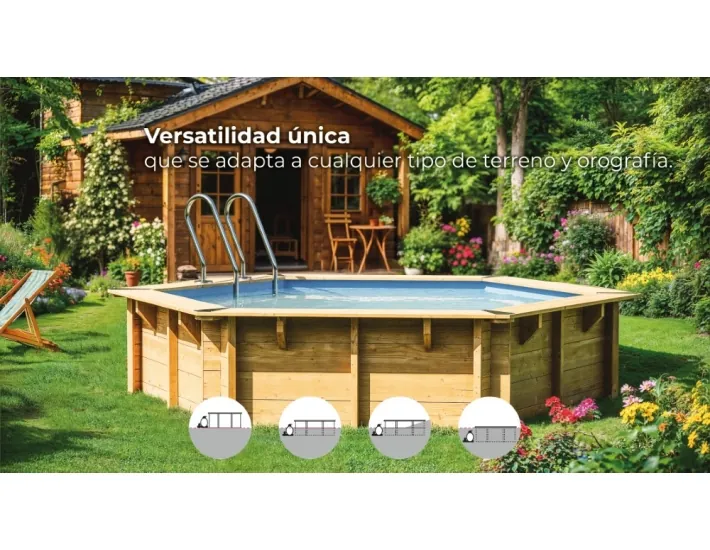 Wooden pool Gre Sunbay Lili 2 round Ø280x107