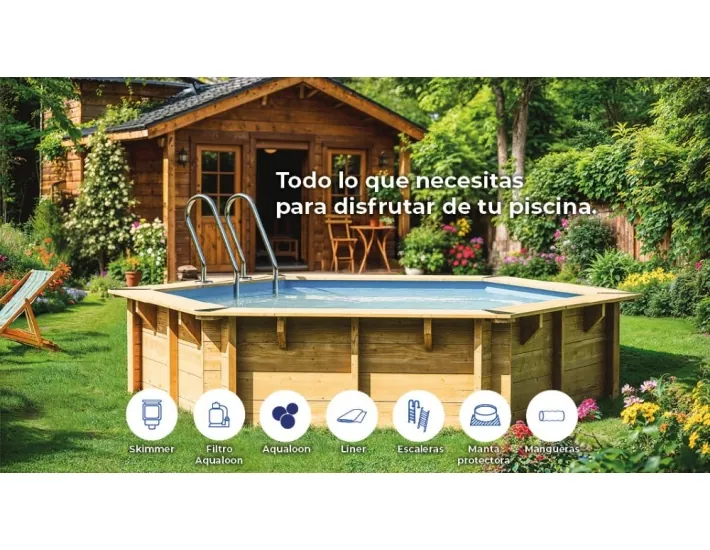 Wooden pool Gre Sunbay Lili 2 round Ø280x107