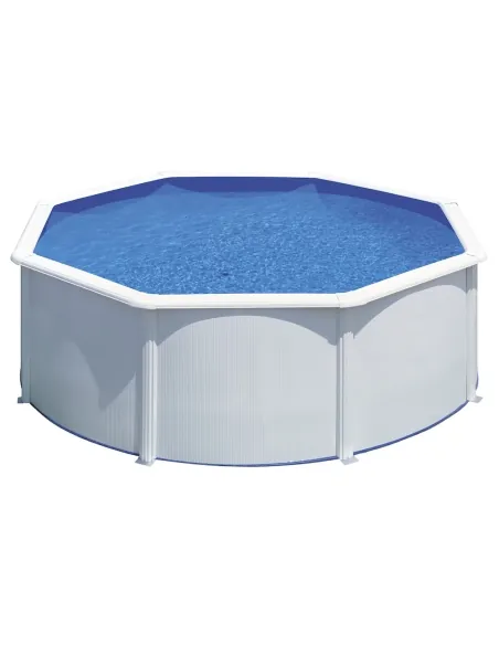 Swimming Pool Gre Fidji Circular Steel Sheet White