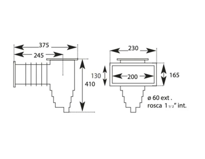 Skimmer de entrada padrão com tampa circular...
