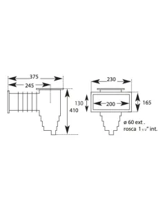 Skimmer standard con coperchio quadrato per piscine in... 2