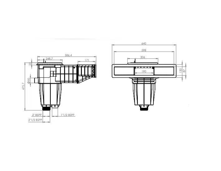 Hayward X-Pro 600 Skimmer for Concrete Pools
