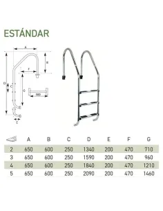 Standard Stainless Steel Ladder QP 2
