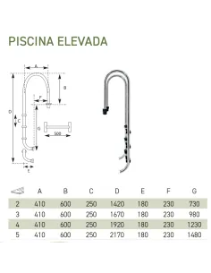 Stainless Steel Elevated Pool Ladder 2