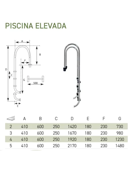 Stainless Steel Elevated Pool Ladder