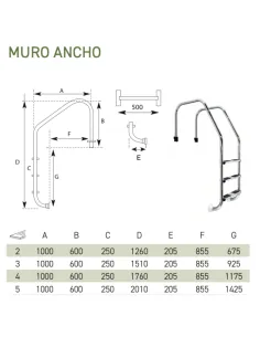 Wide Wall Stainless Steel Staircase QP 2
