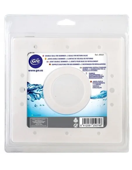 Doppia guarnizione dello skimmer + 2 guarnizioni valvola di ritorno Gre AR521