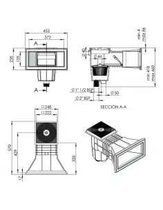 AstralPool Skimmer met Vierkante Afdekking Vierkante... 2