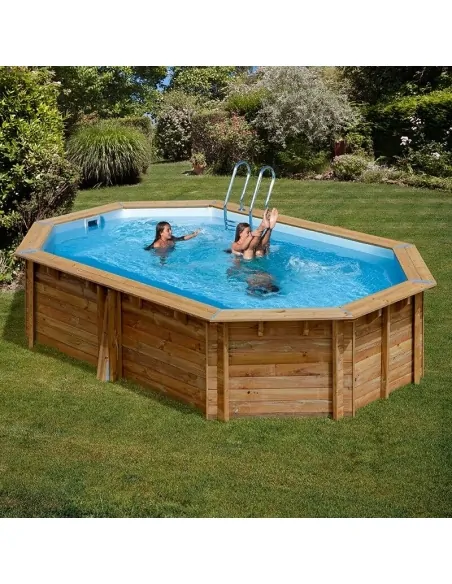 Wooden swimming pool Gre Sunbay Cannelle 2 Oval 535x335x117
