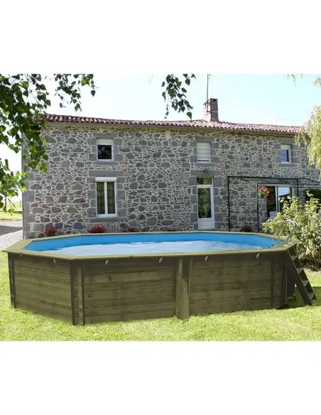 Wooden swimming pool Gre Sunbay Cannelle 2 Oval 535x335x117