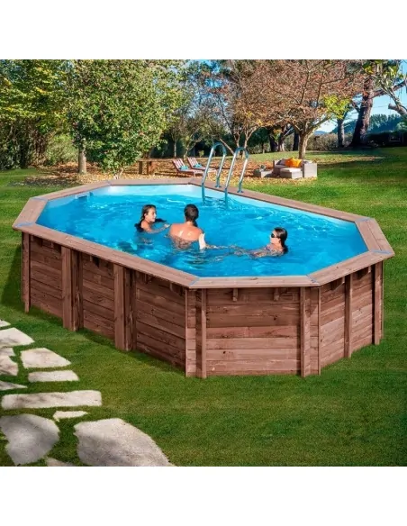 Wooden swimming pool Gre Sunbay Macadamia Oval 632x335x130