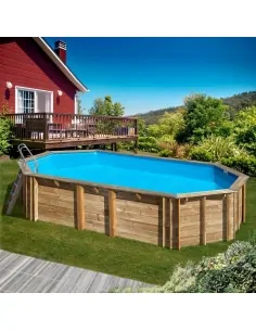 Wooden swimming pool Gre Sunbay Orange Oval 755x456x146