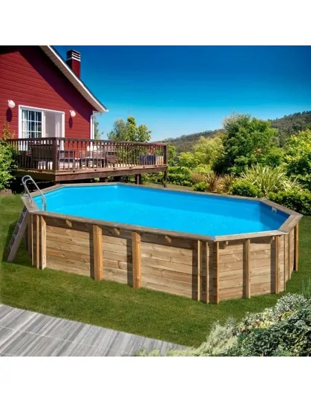 Wooden swimming pool Gre Sunbay Orange Oval 755x456x146