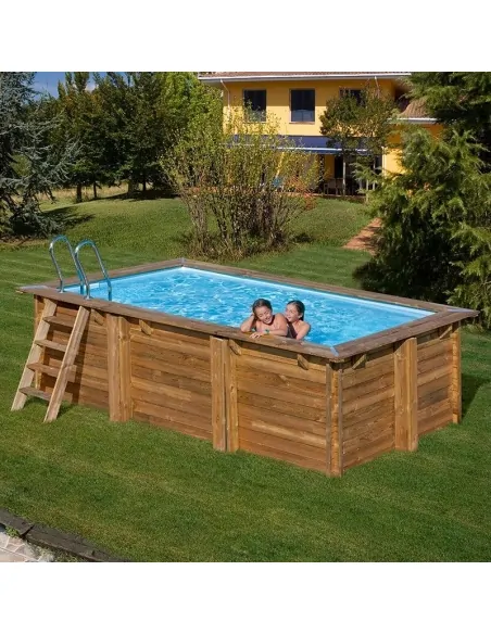 Wooden swimming pool Gre Sunbay Marbella 2 Rectangular 420x270x117