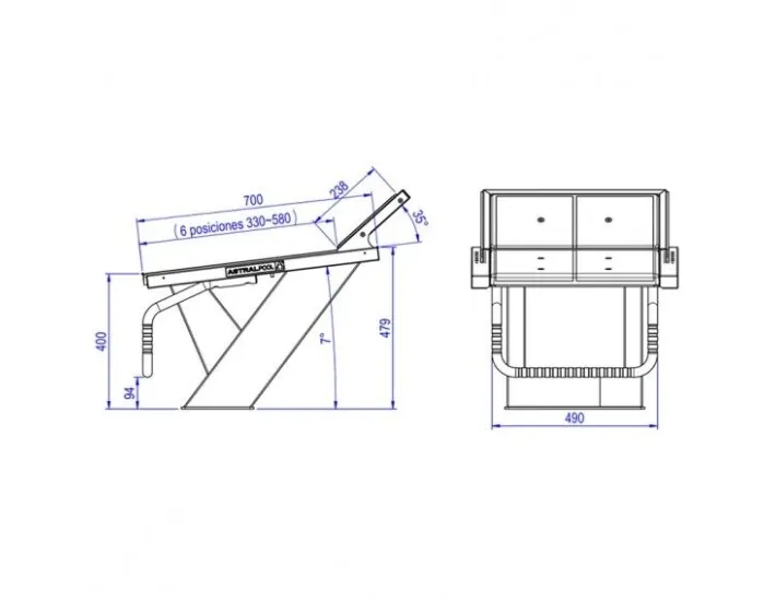 Podium Salida Nadadores Apoyo Regulable 6...