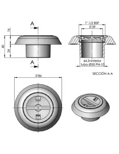 AstralPool D50 zuigmond voor betonnen zwembad 2