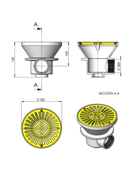 Bunera Circular Sortida 2" AstralPool