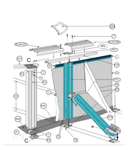 Vervangingsset Verticale Pool + Oblique Pool Zwembad Gre KPOSTE1295W