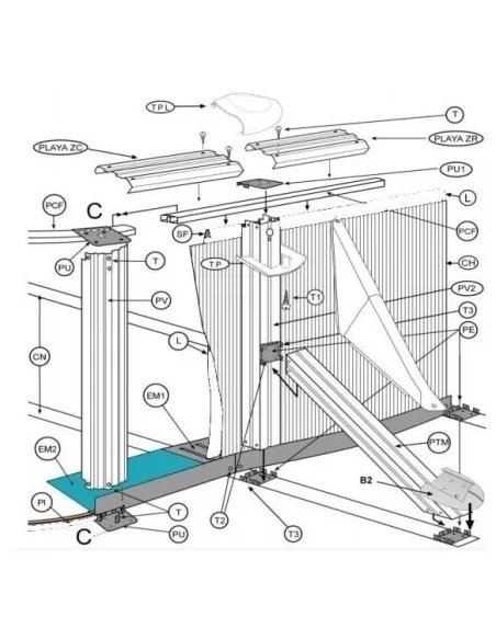 4-delige vervangingsset plaatwerk Gre PEBASEL630