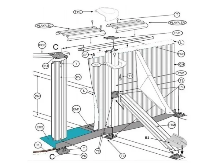 4-delige reserveonderdelenset Bodemplaat Gre...