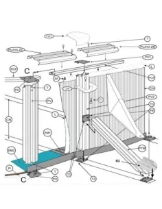 Set van 4 stuks vervangende bodemplaat bruin Gre PEBASEL630W