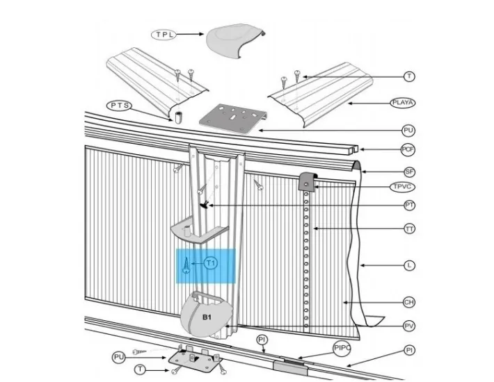 Kit de parafusos para cobertura de piscinas...