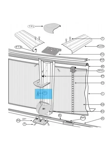Kit de parafusos para cobertura de piscinas Parafuso Gre KIT10ROS16P