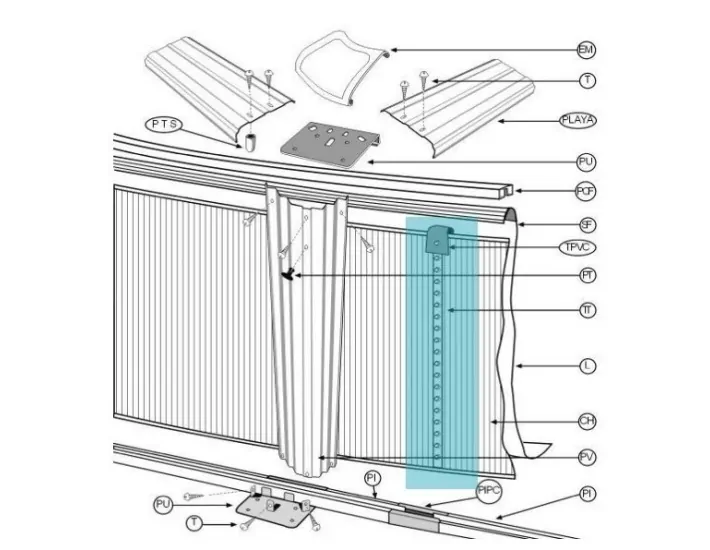 Kit de fecho de piscina Gre A.132Cm KITTTC32P