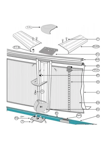Perfil Curvo Inferior D.300 Marrón Piscina Gre PC3001165WP