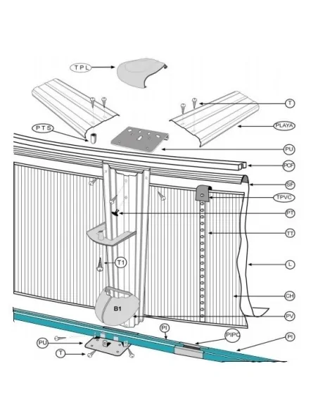 Fundo Perfil Curvo D.640 Castanho Piscina Gre PC6401420WP