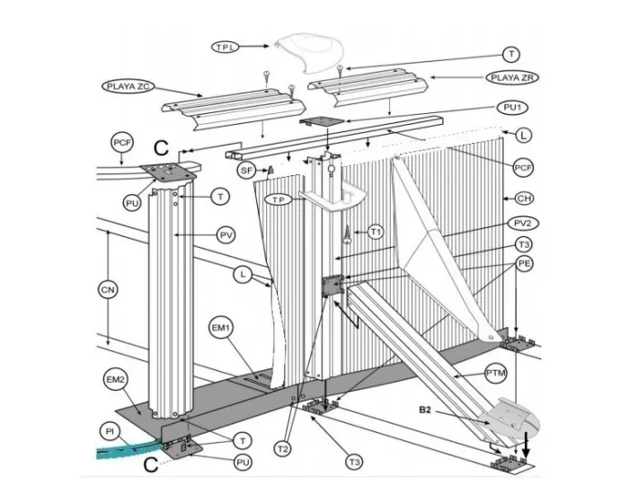 Perfil de fundo de piscina oval em PVC Gre...