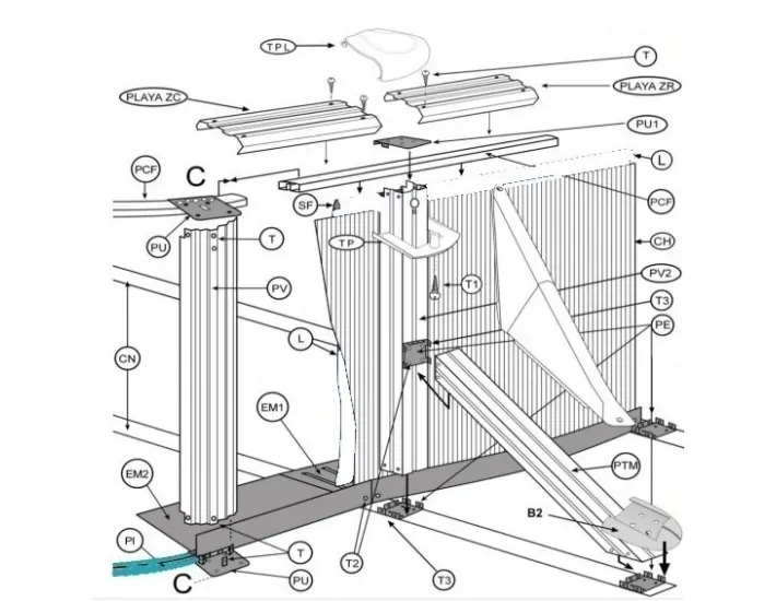 Perfil Inferior PVC Piscina Ovalada Gre Marrón...