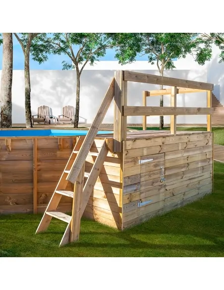 Swimming pool Gre Safran 2 (7900892) + Wooden Platform/Technical Room