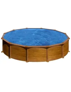 Swimming Pool Gre Starpool Circular Wood Look Height 132 cm