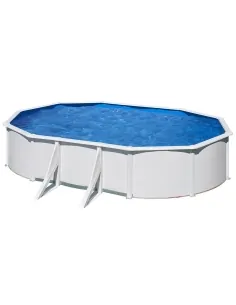 Swimming Pool Gre Starpool Oval Steel White Height 120 cm